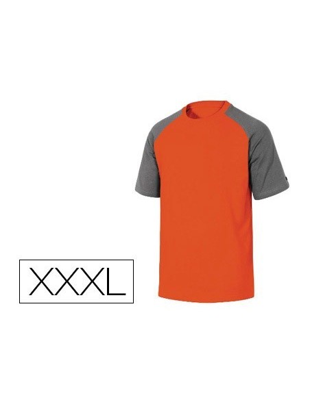 CAMISETA DE ALGODON DELTAPLUS COLOR GRIS NARANJA TALLA XXXL