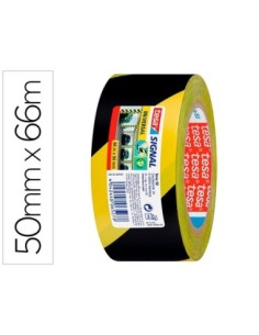 CINTA ADHESIVA TESA DE SEGURIDAD AMARILLA Y NEGRA POLIPROPILENO 66 MT X 50 MM
