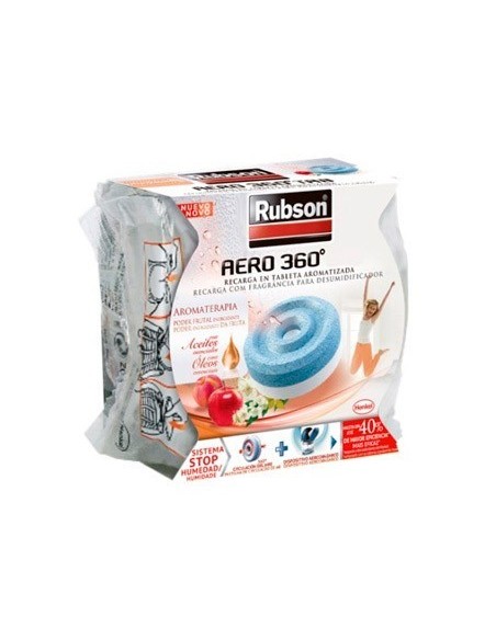 RECAMBIO PASTILLA DESHUMIDIFICADOR RUBSON AERO 360. AROMATERAPIA FRESCURA
