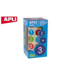 GOMETS APLI AUTOADHESIVO REDONDO NUMEROS 20 MM DIAMETRO MULTICOLOR