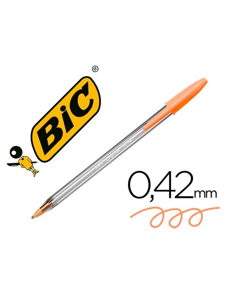 BOLIGRAFO BIC CRISTAL FUN NARANJA PUNTA 1,6 MM