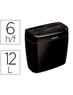 DESTRUCTORA DE DOCUMENTOS FELLOWES 36C CAPACIDAD DE CORTE 6 HOJAS PARTICULAS DESTRUYE GRAPAS CLIPS TARJETAS