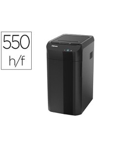 DESTRUCTORA DE DOCUMENTOS FELLOWES AUTOMAX 550C CAPACIDAD DE CORTE 550 HOJAS PARTICULAS DESTRUYE TARJETA CD