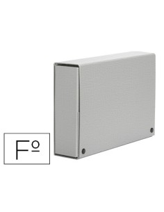 CARPETA PROYECTOS PARDO FOLIO LOMO 30 MM CARTON FORRADO GRIS CON BROCHE