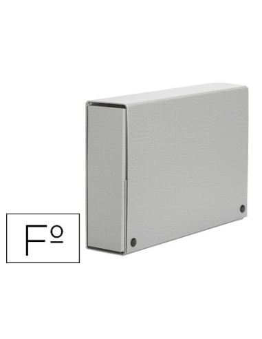 CARPETA PROYECTOS PARDO FOLIO LOMO 70 MM CARTON FORRADO GRIS CON BROCHE