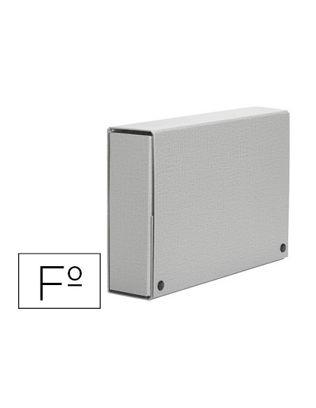 CARPETA PROYECTOS PARDO FOLIO LOMO 70 MM CARTON FORRADO GRIS CON BROCHE