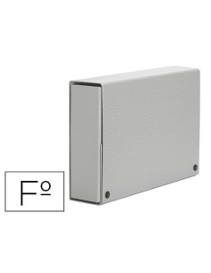 CARPETA PROYECTOS PARDO FOLIO LOMO 120 MM CARTON FORRADO GRIS CON BROCHE