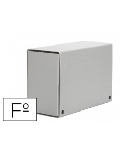 CARPETA PROYECTOS PARDO FOLIO LOMO 150 MM CARTON FORRADO GRIS CON BROCHE