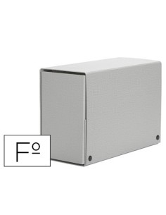 CARPETA PROYECTOS PARDO FOLIO LOMO 200 MM CARTON FORRADO GRIS CON BROCHE