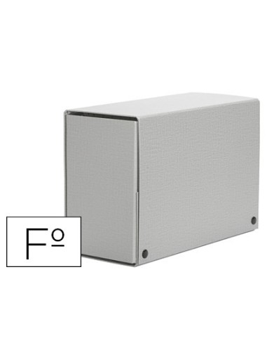 CARPETA PROYECTOS PARDO FOLIO LOMO 200 MM CARTON FORRADO GRIS CON BROCHE