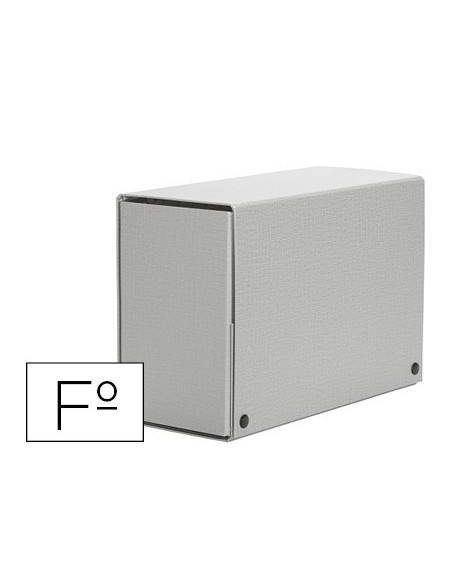 CARPETA PROYECTOS PARDO FOLIO LOMO 200 MM CARTON FORRADO GRIS CON BROCHE