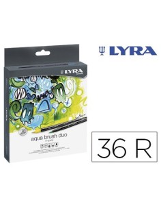 ROTULADOR LYRA AQUA BRUSH DUO CAJA DE 36 COLORES SURTIDOS
