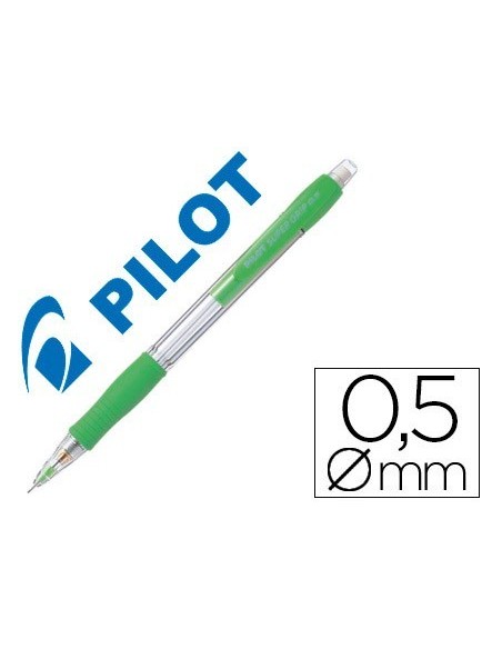 PORTAMINAS PILOT SUPER GRIP VERDE CLARO 0,5 MM SUJECION DE CAUCHO
