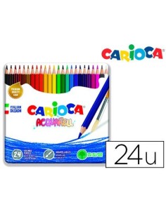 LAPICES DE COLORES CARIOCA ACUARELABLE CAJA METALICA DE 24 COLORES SURTIDOS