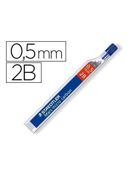 MINAS STAEDTLER MARS MICRO GRAFITO 0,5 MM 2B TUBO CON 12 UNIDADES