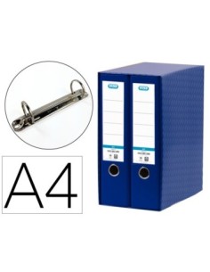 MODULO ELBA 2 ARCHIVADORES DE PALANCA DIN A4 CON RADO 2 ANILLAS AZUL LOMO DE 80 MM