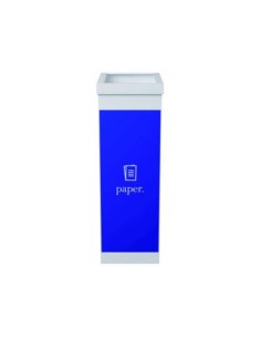 CONTENEDOR PAPELERA RECICLAJE PAPERFLOW CON TAPA POLIESTIRENO PARA PAPELES 60 L 76X36,3X26,3 CM