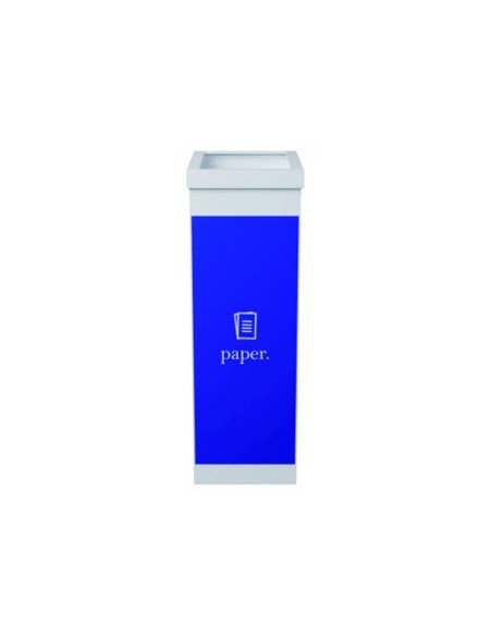CONTENEDOR PAPELERA RECICLAJE PAPERFLOW CON TAPA POLIESTIRENO PARA PAPELES 60 L 76X36,3X26,3 CM