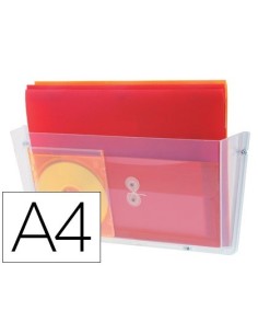 EXPOSITOR MURAL ARCHIVO 2000 DE PARED POLIESTIRENO CON 1 COMPARTIMENTO TRANSPARENTE PARA DIN A4 HORIZONTAL