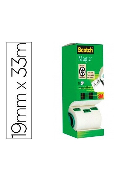 CINTA ADHESIVA SCOTCH MAGIC 33 MT X 19 MM PACK DE 8 UNIDADES