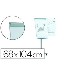 PIZARRA BLANCA ROCADA PARA CONFERENCIAS METALICA MAGNETICA CON RUEDAS 68X104 CM INCLUYE 2 BRAZOS LATERALES
