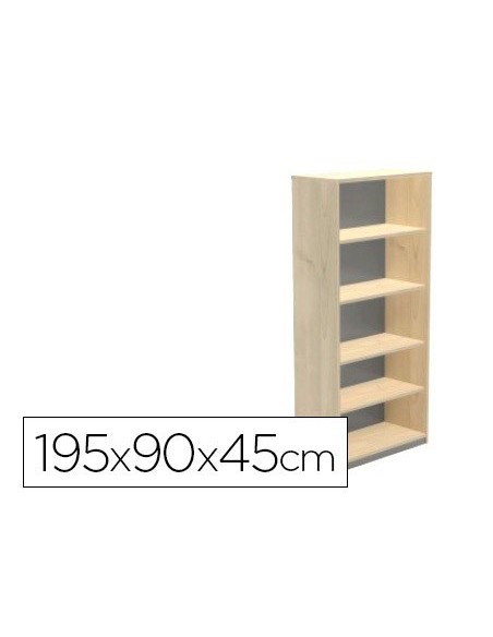 ARMARIO ROCADA CON CINCO ESTANTES SERIE STORE 195X90X45 CM ACABADO AA01 HAYA/HAYA