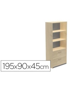 ARMARIO ROCADA CON TRES ESTANTES Y DOS CAJONES INFERIORES SERIE STORE 195X90X45 CM ACABADO AA01