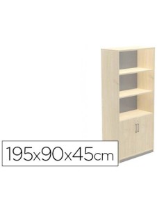 ARMARIO ROCADA CON TRES ESTANTES Y DOS PUERTAS INFERIORES SERIE STORE 195X90X45 CM ACABADO AA01