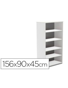 ARMARIO ROCADA CON CUATRO ESTANTES SERIE STORE 156X90X45 CM ACABADO AW04 BLANCO/BLANCO