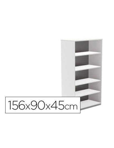ARMARIO ROCADA CON CUATRO ESTANTES SERIE STORE 156X90X45 CM ACABADO AW04 BLANCO/BLANCO