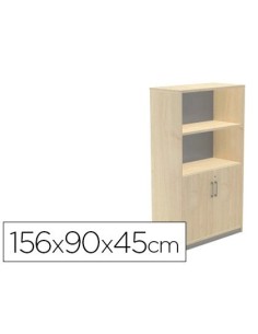 ARMARIO ROCADA CON DOS ESTANTES Y DOS PUERTAS INFERIORES SERIE STORE 156X90X45 CM ACABADO AA01