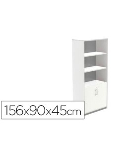 ARMARIO ROCADA CON DOS ESTANTES Y DOS PUERTAS INFERIORES SERIE STORE 156X90X45 CM ACABADO AW04