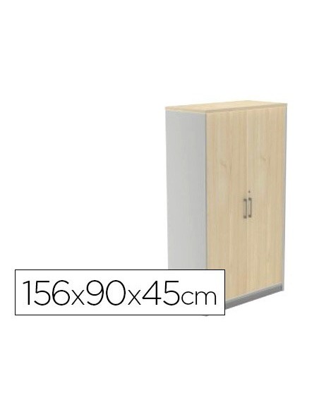 ARMARIO ROCADA CON CUATRO ESTANTES Y DOS PUERTAS SERIE STORE 156X90X45 CM ACABADO AW04 BLANCO/BLANCO