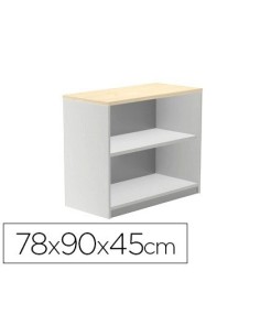ARMARIO ROCADA CON DOS ESTANTES SERIE STORE 78X90X45 CM ACABADO AB04 ALUMINIO/BLANCO