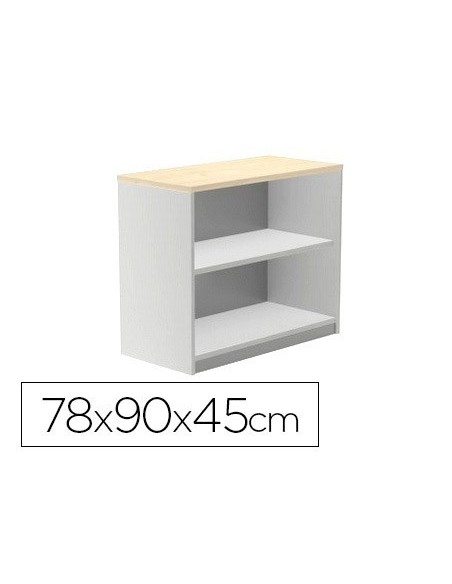 ARMARIO ROCADA CON DOS ESTANTES SERIE STORE 78X90X45 CM ACABADO AB04 ALUMINIO/BLANCO
