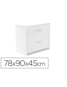 ARMARIO ROCADA CON DOS CAJONES SERIE STORE 78X90X45 CM ACABADO AW04 BLANCO/BLANCO