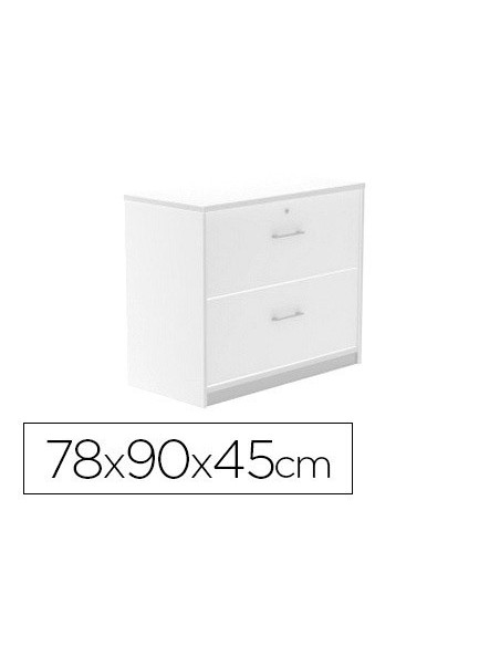 ARMARIO ROCADA CON DOS CAJONES SERIE STORE 78X90X45 CM ACABADO AW04 BLANCO/BLANCO