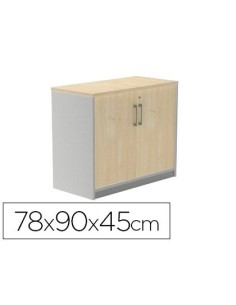 ARMARIO ROCADA CON DOS PUERTAS SERIE STORE 78X90X45 CM ACABADO AB02 ALUMINIO/GRIS