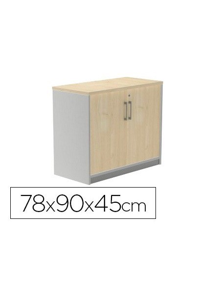 ARMARIO ROCADA CON DOS PUERTAS SERIE STORE 78X90X45 CM ACABADO AB02 ALUMINIO/GRIS