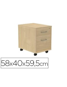 CAJONERA ROCADA CON DOS CAJONES SERIE STORE 58X40X59,5 CM ACABADO AA01 HAYA/HAYA