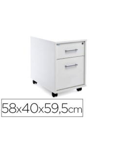 CAJONERA ROCADA CON DOS CAJONES SERIE STORE 58X40X59,5 CM ACABADO AW04 BLANCO/BLANCO