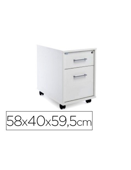 CAJONERA ROCADA CON DOS CAJONES SERIE STORE 58X40X59,5 CM ACABADO AW04 BLANCO/BLANCO