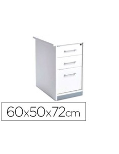 CAJONERA ROCADA CON TRES CAJONES SERIE STORE 60X50X72 CM ACABADO AW04 BLANCO/BLANCO