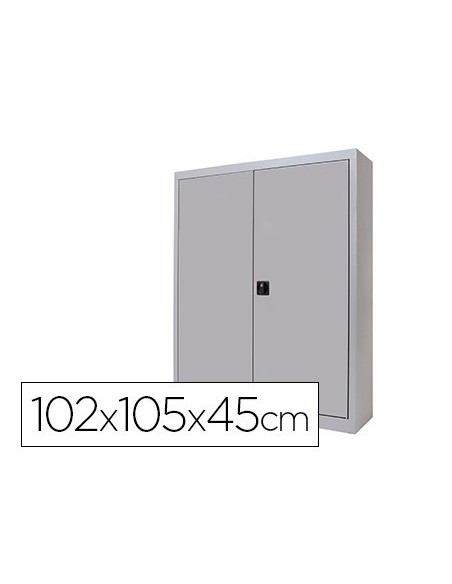 ARMARIO METALICO ROCADA DOS PUERTAS BATIENTES INCLUYE DOS BALDA 102X105X45 CM ACABADO AC00 GRIS/GRIS