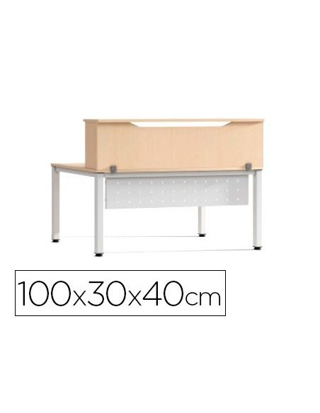 MOSTRADOR DE ALTILLO ROCADA VALIDO PARA MESAS WORK METAL EXECUTIVE 100X30X40 CM ACABADO AA01 HAYA/HAYA