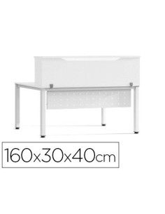 MOSTRADOR DE ALTILLO ROCADA VALIDO PARA MESAS WORK METAL EXECUTIVE 160X30X40 CM ACABADO AW04 BLANCO/BLANCO