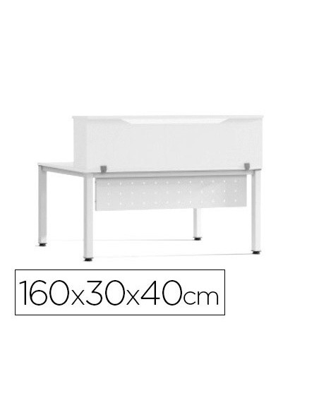 MOSTRADOR DE ALTILLO ROCADA VALIDO PARA MESAS WORK METAL EXECUTIVE 160X30X40 CM ACABADO AW04 BLANCO/BLANCO