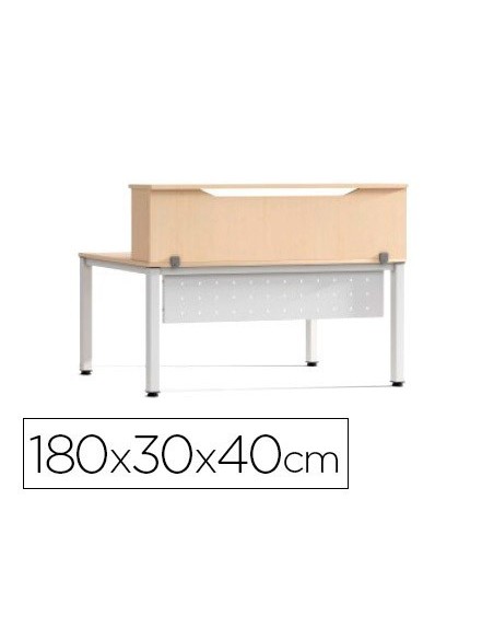 MOSTRADOR DE ALTILLO ROCADA VALIDO PARA MESAS WORK METAL EXECUTIVE 180X30X40 CM ACABADO AA01 HAYA/HAYA