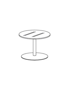 MESA DE CENTRO ROCADA MEETING 3007AT01 ESTRUCTURA CROMADA TABLERO MADERA HAYA ALTURA 50 CM DIAMETRO 50 CM