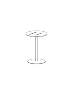 MESA DE CENTRO ROCADA MEETING 3008ATW02 ESTRUCTURA METALICA BLANCA TABLERO MADERA GRIS ALTURA 100 CM DIAMETRO 50 CM